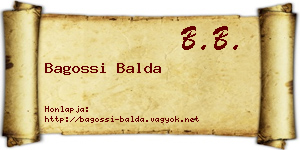 Bagossi Balda névjegykártya